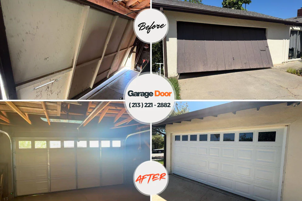 Before and after: garage door spring repair Lonsdale, MN